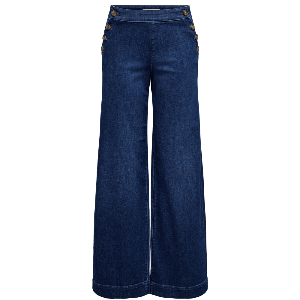 Only Madison High Waisted Button Wide Jeans